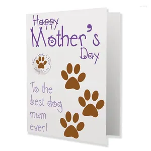 Present Wrap Mothers Day Card från hunden för mamma med Badge Mother's Cards och gåvor Enkel installation att använda