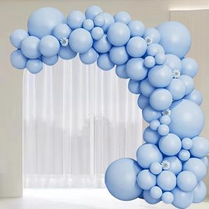 ديكور الحفلات Makaron Blue Balloon 107pcs عيد ميلاد ديكو ديكور ديكور موضوع الإمدادات الداخلية