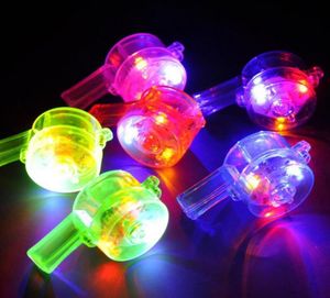 Blinkande LED -visselpipa blinkande glödande lysande visselpipor Rainbow Necklace Noise Maker Rock Xmas Party Toy Gift Concert Fan Atmosp9781450