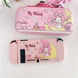 Cases For Nintendo Switch Case Storage Bag Cartoon My Melody Soft TPU Protective Case NS JoyCon Controller Thumb Stick Grip Cap Cover