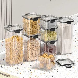 Contenitori di stoccaggio per alimenti contenitori sigillati barattolo integrale cucina domestica di conservazione del cibo trasparente snack in plastica trasparente merci asciutte H240425