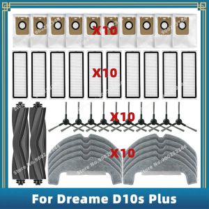 Parts Compatible For Dreame D10s Plus Robot Vacuum Replacement Parts Accessories Main Side Brush Hepa Filter Mop Cloth Dust Bag