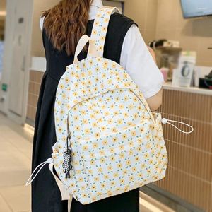 Bolsas escolares Ladies Floral Trendy Student Bag Female Laptop College Backpack Mulheres Lazer Moda Menina Nylon Travel Book