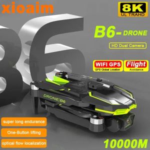 Drönare för Xiaomi B6 Drone Brushless Motor Dual 8K Professional Aerial Photography HD DualCamera WiFi FPV Foigaxis RC Quadcopter Toy