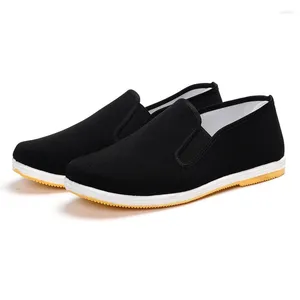 Sapatos casuais antigo pano de Pequim para homens Estilo tradicional chinês Bruce Lee Tai Chi Retro Borracha Sole 38-45