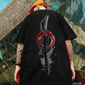 Men's T-Shirts New Mens T-Shirt 3d Bushido Print Short Sleeve T-Shirt For Men Retro Street Trend Man Clothes Oversized Loose Tees Hip-Hop TopsL2425