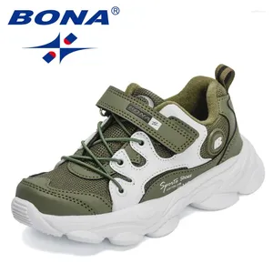 Casual Shoes BONA 2024 Designers Running Brand Kids Sneakers Sport Fashion Children Walking Boy Athletic Jogging