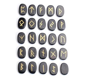 25 adet doğal siyah obsidiyen oyma kristal reiki iyileştirici palmiye taşları kazınmış pagan yazı wiccan rune taşları f9686345 ile ayarlanmış