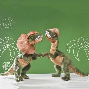 Plyschdockor Jurassic Park dilophosaurus dinosaurie plysch leksak dubbel crested ödla figur fylld leksak coola barn gåva till barn dropshippingl2404