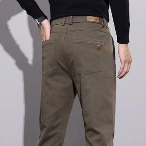 Calça masculina de inverno de luxo de baixo terno de outono e calça de moda versátil e reta versátil coreana