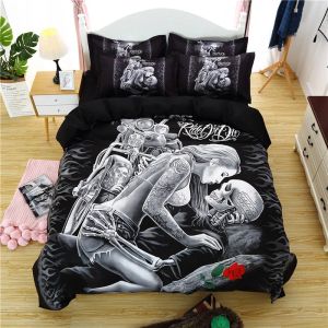 sets Sexy Beauty Skeleton Girl Bedding Set 3d Duvet Cover Polyester Comforter Cover Twin Queen King Single Size Luxury Fashion Gift