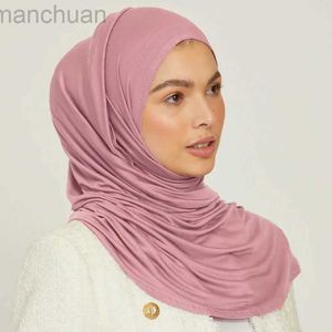 MI38 Хиджабс мусульманский равнинный хиджаб хлопок эластичный премиум -шарф шарф мягкие материалы молитвенные платки Женщины мусульманские майки хиджаб D240425