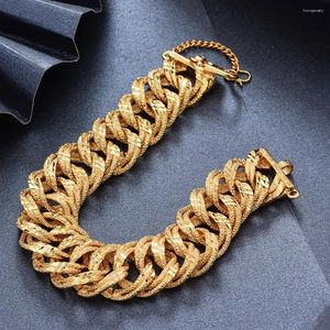 Link Armbänder Luxusmenschen Handkette Männlich Großhandel Bijoux Gold Farbarmband für Männer Frauen Pulseira Maskulina