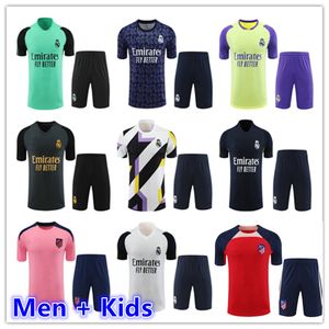 2024 2025 Real Madrids Futbol Terzini Kısa Kollu Eğitim Takım Erkek ve Çocuk Futbol Forması Kiti 23 24 25 Futbol Trailsuit Gömlek Maillot Foot Camiseta Futbol