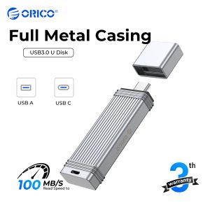 Orico USB 3.2 USBフラッシュドライブ32GB 64GB 128GB 256GBペンドライブメモリスティックメタルUディスクミニペンドライブタイプUSB Aデバイス用