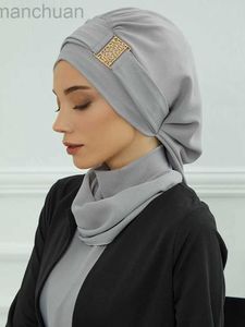 Hicrets Sade Müslüman Şapka İç Jersey Hicaplar Kadın Türkiye Anında Türban İslami Kapaklar Ramazan Headwraps Lüks Khimar Bayanlar Giyim D240425