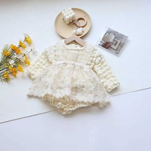 Kläder sätter babykläder set långärmad blus och bloomer 2 st tjejer kostym småbarnskläder set H240425