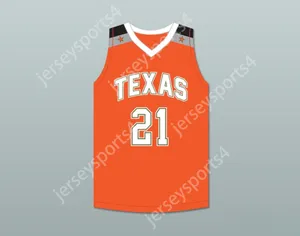 Niestandardowe nazwa Niewiele Młodzież/Kids Alex Caruso 21 Texas D1 Ambassadors Aau Orange Basketball Jersey 1 Top Sched S-6xl