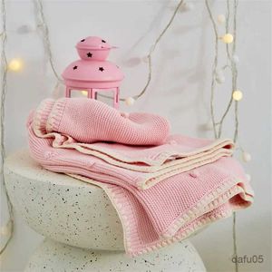 Filtar Swaddling Sticked Baby Filtar Nyfödd fast färg Nyfödd sängkläder täcker Bomullsobjekt Swaddle Wrap