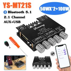 Amplifier YSMT21S 50WX2+100W Digital Power Amplifier Board 2.1 Channel Stereo Power Amplifier Module Bluetooth 5.1 CS8673E CHIP AUX+USB