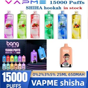 Puffs vapme shisha nargile puf 15k 15000 puflar tek kullanımlık vape 650mah şarj edilebilir pil 25ml önceden doldurulmuş pod 12 aromalar e sigara puf 15000 puf kasırga