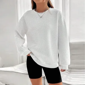 هوديز النساء 2024 وصول لون صلبة عارضة قميص صغير الجرونج جولة رقبة للملابس النسائية القمصان الصيفية autunm