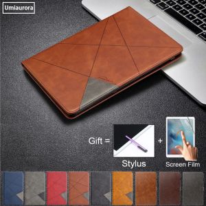 CASE CASE för Samsung Galaxy Tab A 8.0 10.1 2019 SMT515 Tablett Fold Stand Flip PU Leather Cover för Tab S5E S6 Lite S7 A7 10.4 