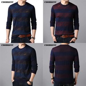 Brand COODRONY Sweater Spring Autumn New Arrival Pull Homme Striped O-neck Pullover Men Clothes Mens Sweaters Knitwear C1041 201022 over s s