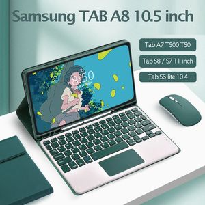 Tastiera wireless del mouse gratuito per Galaxy Tab S8 X700 X706 S7 Cover da 11 pollici S6 Lite 104 A7 A8 Caso con 240424