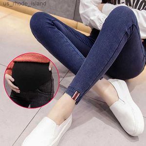 Maternity Bottoms Summer New Skinny Maternity Jeans Clothes For Pregnancy Pregnant Women Stretch Denim Pants Leggings Mom Clothing TrousersL2404