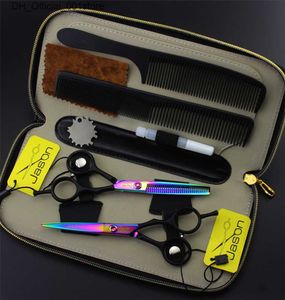 Hair Scissors Wholesale-5.5 or 6.0 inch Professional Hairdressing Scissors Set Hair Cutting + Thinning Barber Shears +Combs+Kits Japan 440C High Quality Q240425
