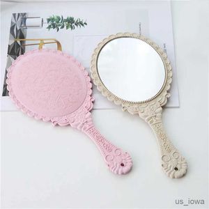 Mirrors Portable Vintage Cosmetic Makeup Mirror Hand Hold Oval Round Mirror Noble Restore Ancient Ways Court Mirror Beauty Tool