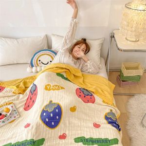 sets 5 Size Baby Muslin Cotton Blanket 6 Layer Gauze Cotton Kids Adult Bedding Sleeping Blanket Bed Sheet Bedspread Children Blanket