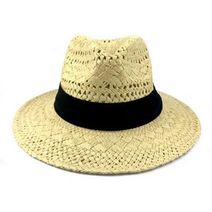 ワイドブリムハットバケツ帽子夏の麦わら帽子男性女性ファッションソンブレロバナマハットfedora Y240425