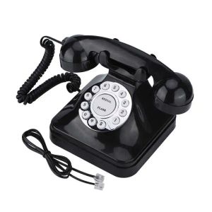 Akcesoria WX3011 Retro Vintage Telefon w stylu europejskim Old Fashioned Telefony Desktop Stałego przewodowego telefonu do hotelu Home Office Telefono Fijo