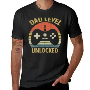 メンズポロスパパレベルロック解除 - 初めてパパが父親になるギフトビデオゲーマーTシャツ男の子男性グラフィックTシャツのためのTシャツ