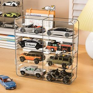 Fack 1/64 Akryl Display Case for Hot Wheels Mini Car Modelfk Finishing, Tomica, Toy Cars Clear Showcase Cabinet Storage Box Cabinet