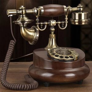 Accessories Antique Corded Telephone Resin Fixed Digital Retro Phone Button Dial Vintage Decorative Rotary Dial Telephones Landline for Home