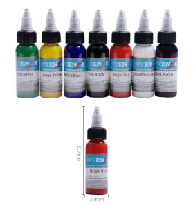 7PCS 30mlプロフェッショナルタトゥーインク7色セット1オンス30ml/ボトルタトゥー色キットファッションメイク化コスメティクスツール