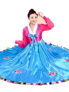 XFBQ Stage Wear New Korean Dress Korean Stage Dance Performance Costume Ancient DA Chang Jin Traditionell koreansk kostym Etnisk minoritetskläder D240425