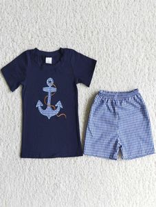 RTS Designer inteiro Roupas infantis Conjuntos de bordados da moda Boutique para meninos roupas de meninos roupas de manga curta de alta qualidade Child301c8608932