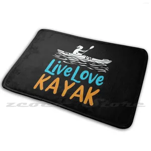 Mattor Live Love Kayak Mat Rug Non-Slip Water Absorb Door Carpet Paddel Girl Idea