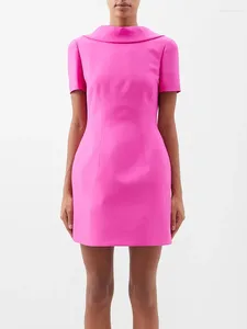 Abiti per feste High Street Est Fashion 2024 Designer Women's Eleagnt Short Short Back V Dress Dress Rosa