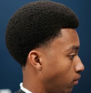 Brezilyalı saç Afrika ameri kısa kıvırcık peruk siyah erkekler tam dantel peruklar için bebek saçları