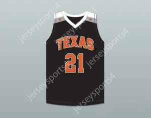 Nome personalizzato da uomo Youth/Kids Player 21 Texas D1 Ambassadors AAU Black Basketball Jersey 1 S-6xl cuciti in alto