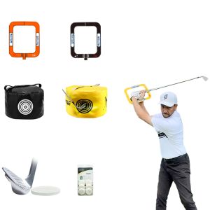 AIDS Golf Swing Trainer Portable Training Aid Plan Corrector Swing Arm Golf Flat Ball Practice Golf Power Impact Bag Golf Accessorie