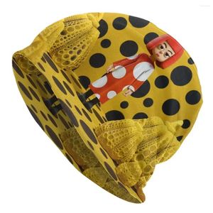 ベレットYayoi Kusama Polka Bonnet Beanie Beanie編み帽子男性女性ヒップホップユニセックス大人のカボチャウォームウィンタースカリービーニーキャップ