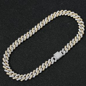 Mode Hip Hop Halskette Männer Designer Armband 14 mm kubanische Verbindung Kette Halsketten 16 18 20 22 24 -Zoll Rapper Diamond -Ketten Doppel Col276p