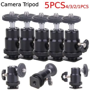 Studio 5/4/3/2/1PCS Ball Head For Camera Tripod LED Light Flash Tripod Bracket Holder Mount 1/4 Hot Shoe Adapter Cradle for Canon Niko