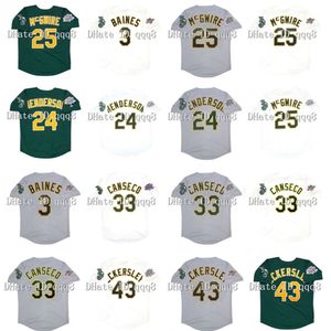 Kob 1989 Retro 24 Rickey Henderson Jersey 25 Mark 25 McGwire 33 Jose Canseco Dennis 43 Eckersley 3 Harold Baines 1990 Vintage Baseball Jerseys